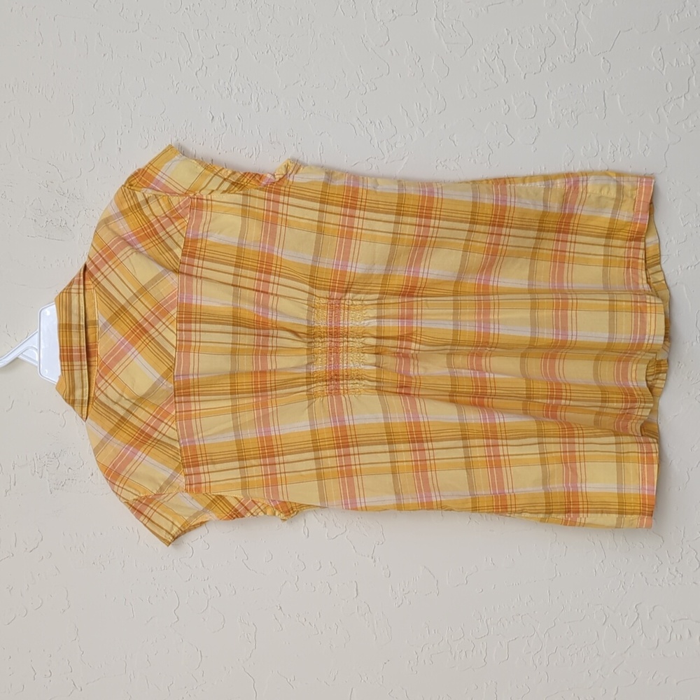 3/$20🌟 Mossimo Girls Sunny Yellow Short Sleeve Button Down Shirt Large 10-12 - Picture 3 of 6